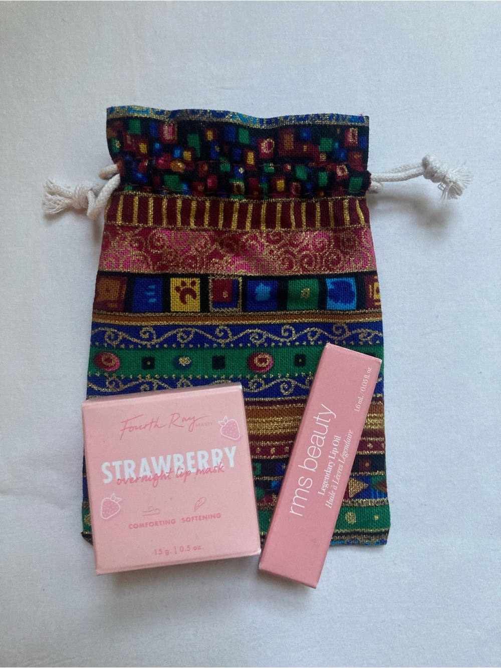 2 Piece Lip Care Bundle + Patterned Drawstring Pouch